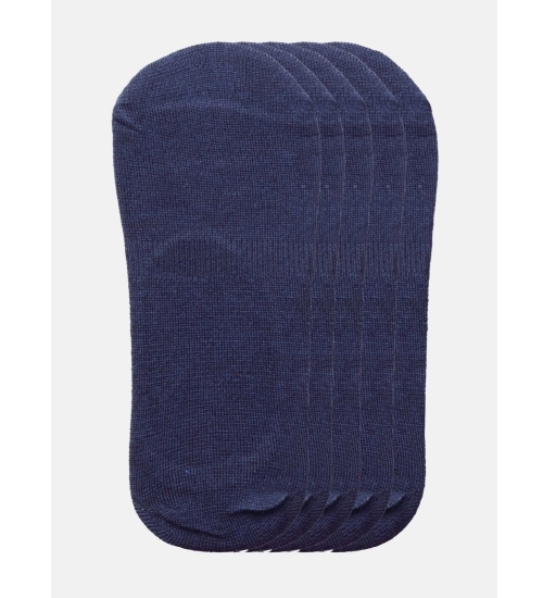 5 Pairs Unisex Casual Cotton Blended Solid No-show Socks (Navy)