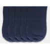 Dropship 5 Pairs Unisex Casual Cotton Blended Solid Ankle length Socks (Navy)