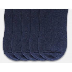 Generic 5 Pairs Unisex Casual Cotton Blended Solid Ankle length Socks (Navy)