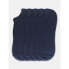 Dropship 5 Pairs Unisex Casual Cotton Blended Solid Ankle length Socks (Navy)