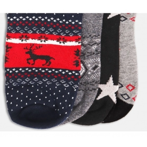 Generic 4 Pairs Unisex Casual Cotton Blended Printed Ankle length Socks (Assorted)