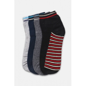 Generic 4 Pairs Men's Casual Cotton Blended Printed Mid-Calf length Socks (Assorted)