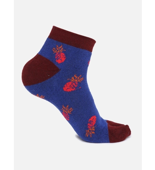 4 Pairs Women's Casual Cotton Blended Printed Ankle length Socks (Assorted)