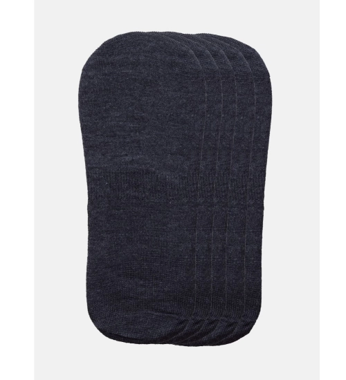 5 Pairs Unisex Casual Cotton Blended Solid No-show Socks (Dark Grey)