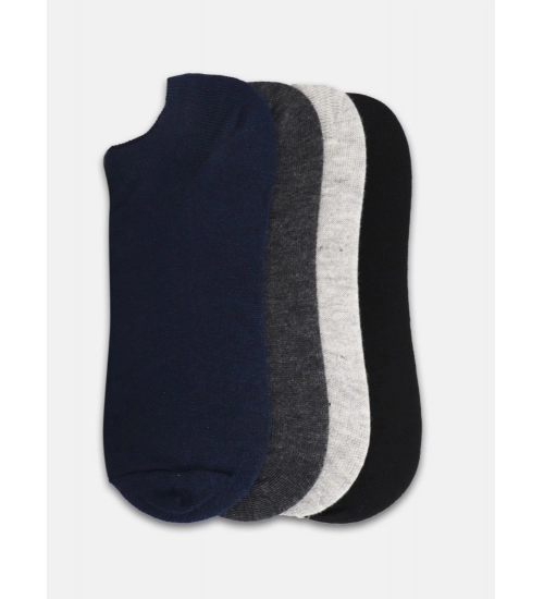 4 Pairs Unisex Casual Cotton Blended Solid Ankle length Socks (Assorted)