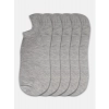 Dropship 5 Pairs Unisex Casual Cotton Blended Solid Ankle length Socks (Light Grey)