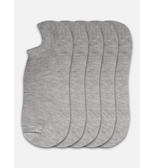 5 Pairs Unisex Casual Cotton Blended Solid Ankle length Socks (Light Grey)