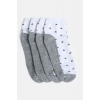 Dropship 4 Pairs Men's Casual Cotton Blended Printed Mid-Calf length Socks (White)