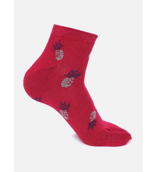 4 Pairs Women's Casual Cotton Blended Printed Ankle length Socks (Assorted)