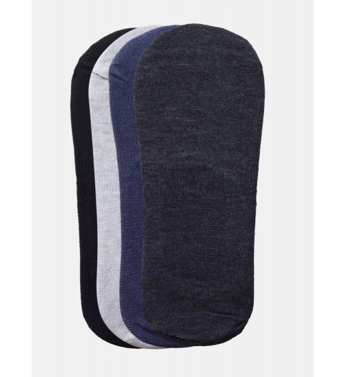 4 Pairs Unisex Casual Cotton Blended Solid No-show Socks (Assorted)
