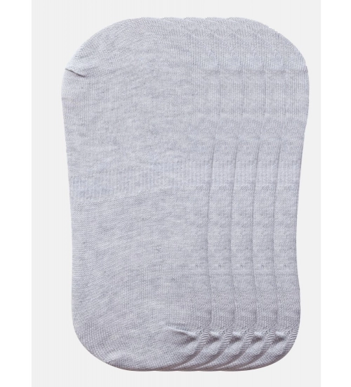 5 Pairs Unisex Casual Cotton Blended Solid No-show Socks (Light Grey)