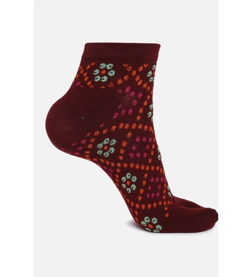 4 Pairs Women's Casual Cotton Blended Printed Ankle length Socks (Assorted)