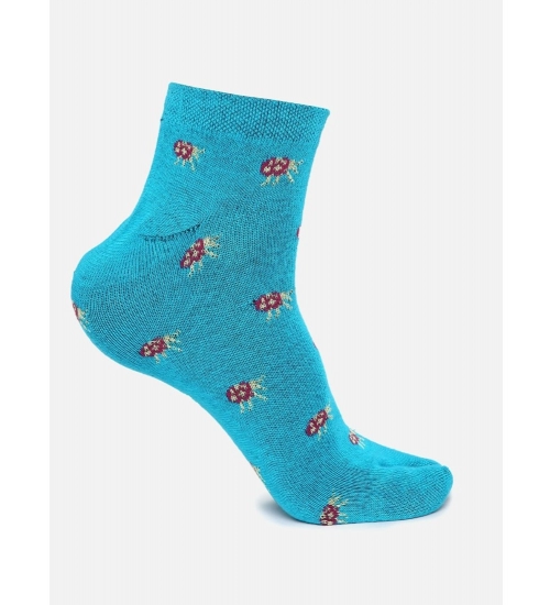 4 Pairs Women's Casual Cotton Blended Printed Ankle length Socks (Assorted)