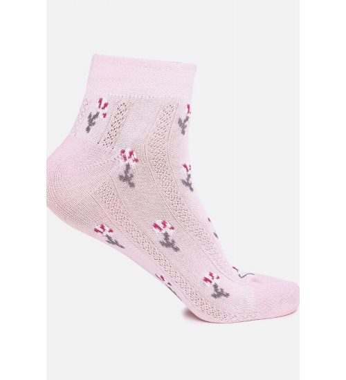 4 Pairs Women's Casual Cotton Blended Printed Ankle length Socks (Assorted)