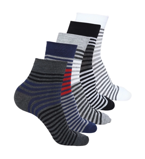 5 Pairs Men's Casual Cotton Blended Printed Mid-Calf length Socks (Assorted)