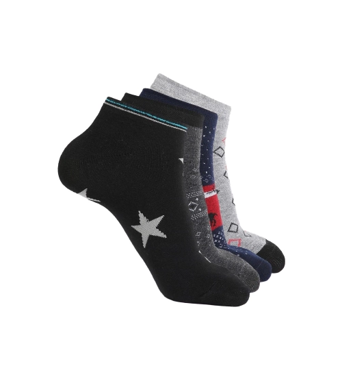 4 Pairs Unisex Casual Cotton Blended Printed Ankle length Socks (Assorted)