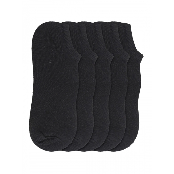 Dropship 5 Pairs Unisex Casual Cotton Blended Solid Ankle length Socks (Black)