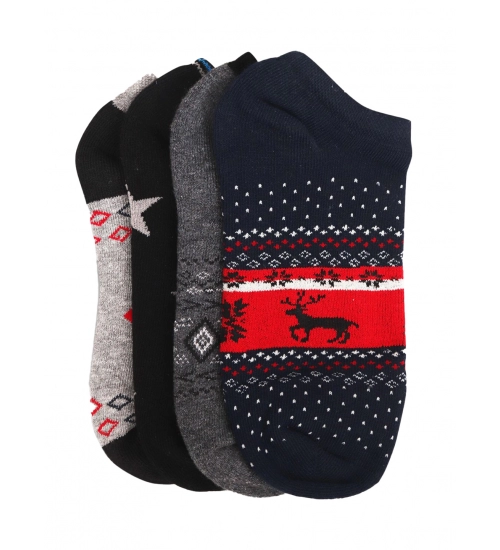 4 Pairs Unisex Casual Cotton Blended Printed Ankle length Socks (Assorted)