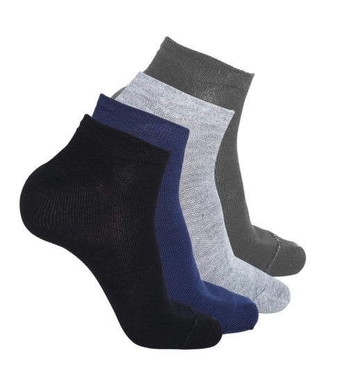 4 Pairs Unisex Casual Cotton Blended Solid Ankle length Socks (Assorted)