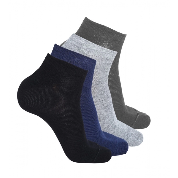 Dropship 4 Pairs Unisex Casual Cotton Blended Solid Ankle length Socks (Assorted)