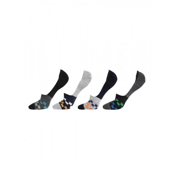Dropship 4 Pairs Unisex Casual Cotton Blended Printed No-show Socks (Assorted)