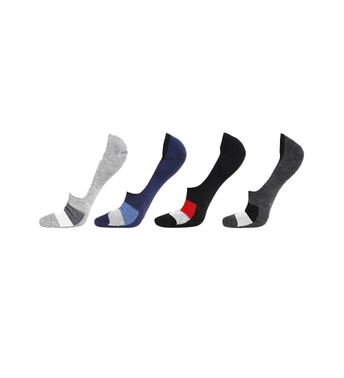 4 Pairs Unisex Casual Cotton Blended Printed No-show Socks (Assorted)
