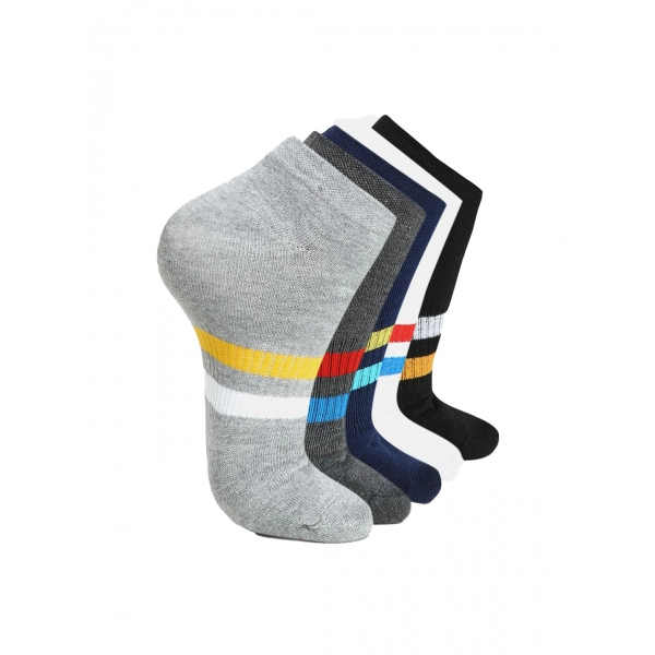 Dropship 5 Pairs Unisex Casual Cotton Blended Printed Ankle length Socks (Assorted)