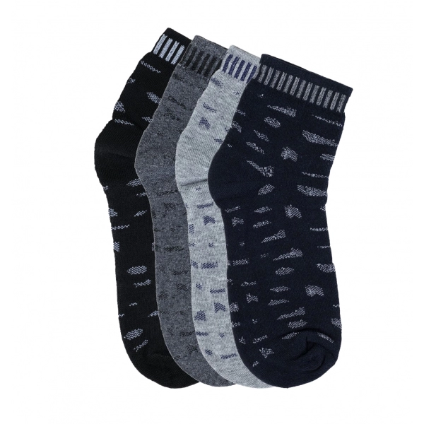 Dropship 4 Pairs Men's Casual Cotton Blended Printed Mid-Calf length Socks (Assorted)