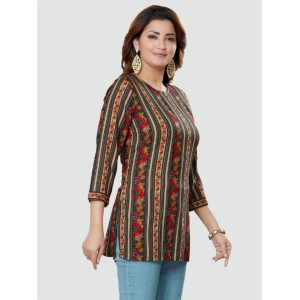 Generic Women's Casual 3/4 Sleeves Printed Rayon Short Top (MultiColor)