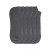 Dropship 5 Pairs Unisex Casual Cotton Blended Solid Ankle length Socks (Dark Grey)