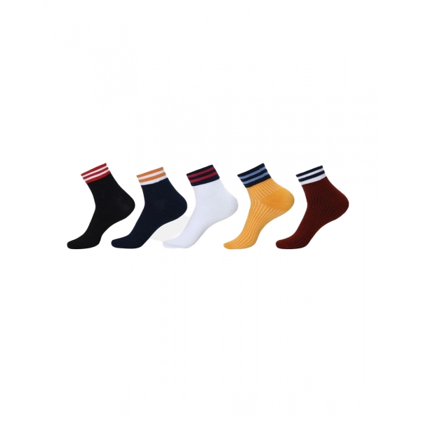 Dropship 5 Pairs Unisex Casual Cotton Blended Printed Ankle length Socks (Assorted)