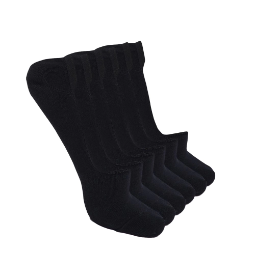 4 Pairs Unisex Casual Cotton Blended Solid No-show Socks (Black)