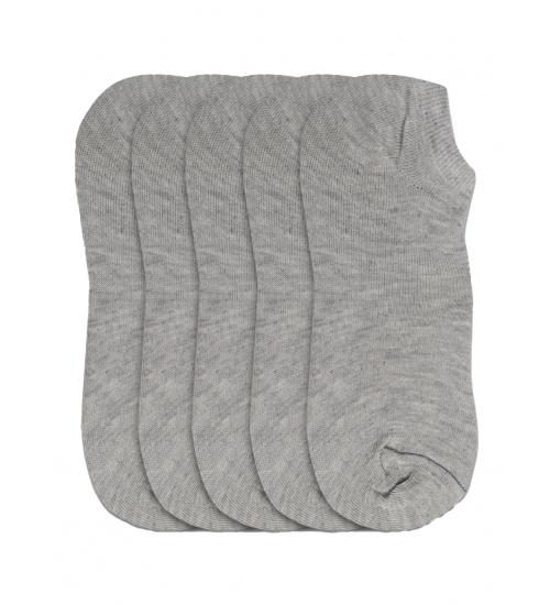 5 Pairs Unisex Casual Cotton Blended Solid Ankle length Socks (Light Grey)