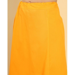 Generic Women's Cotton Solid Free Size Petticoat (Mustard)