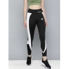 Women's Polyster Solid Sport Leggings (Black &amp; White)