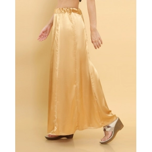 Generic Women's Silk Solid Free Size Petticoat (Gold)
