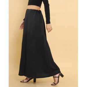 Generic Women's Cotton Solid Free Size Petticoat (Black)