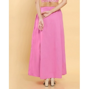 Generic Women's Cotton Solid Free Size Petticoat (Pink)