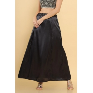 Generic Women's Silk Solid Free Size Petticoat (Black)