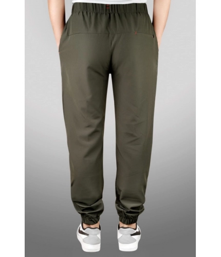 Men's Polyster Solid Track Pant-Lower (Dark Green)