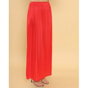 Generic Women's Silk Solid Free Size Petticoat (Red)