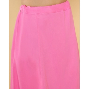 Generic Women's Cotton Solid Free Size Petticoat (Pink)