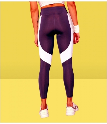 Women's Polyster Solid Sport Leggings (Purple)