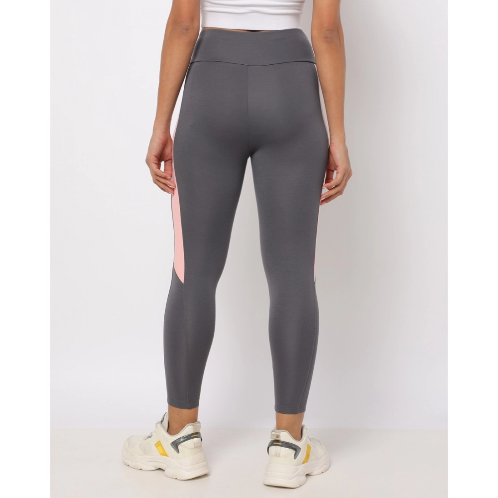 Women's Polyster Solid Sport Leggings (Grey)