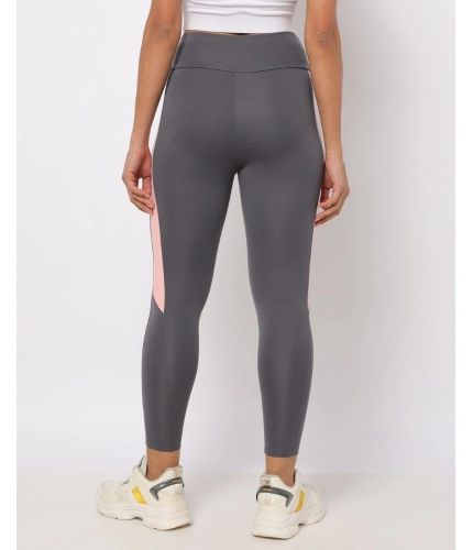 Women's Polyster Solid Sport Leggings (Grey)