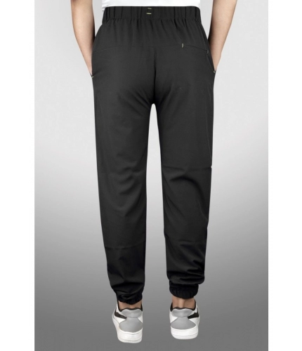 Men's Polyster Solid Track Pant-Lower (Black)
