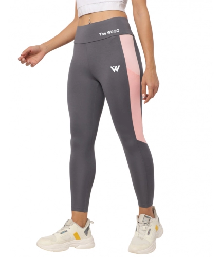 Women's Polyster Solid Sport Leggings (Grey)