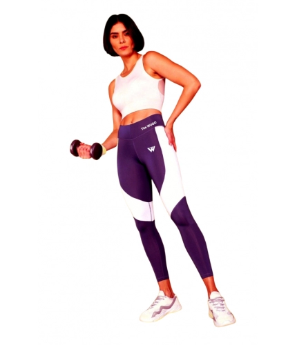 Women's Polyster Solid Sport Leggings (Purple)
