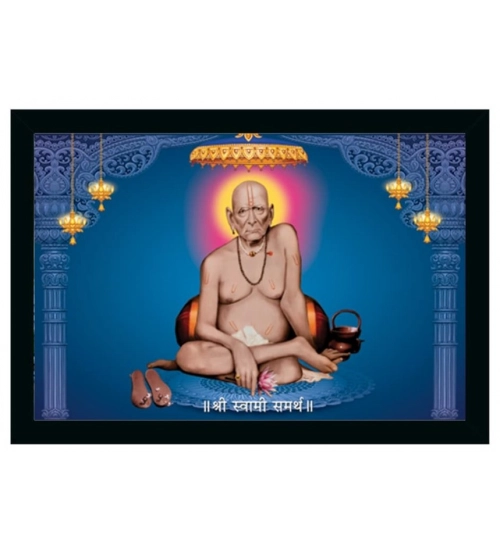 Shri Swami Samarth Photo Frame with Synthetic Photo Frame (Multicolor)