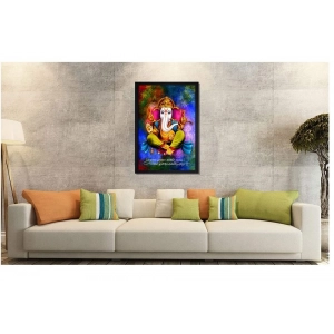 Generic Ganesh Photo with Synthetic Photo Frame (Multicolor)